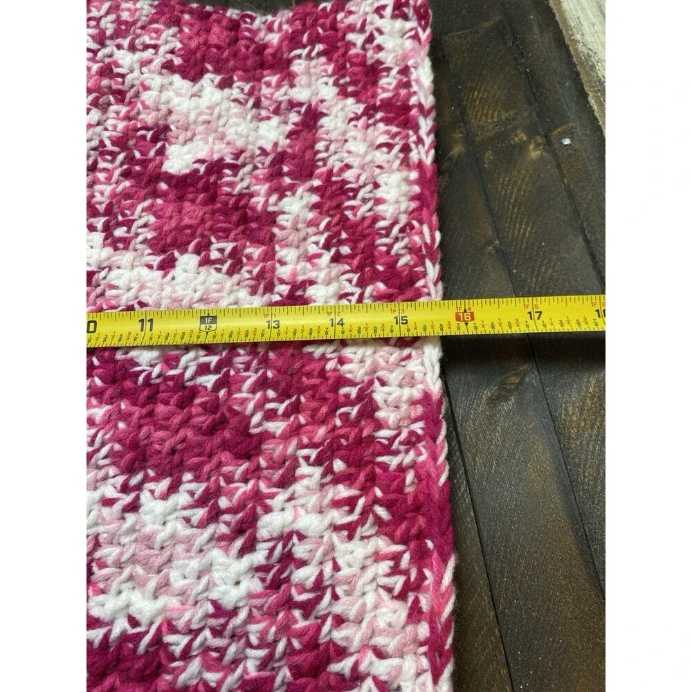 Handmade Crochet Pink/White Cat Cave Cat Bed Hideaway Warm Snuggle Cave L